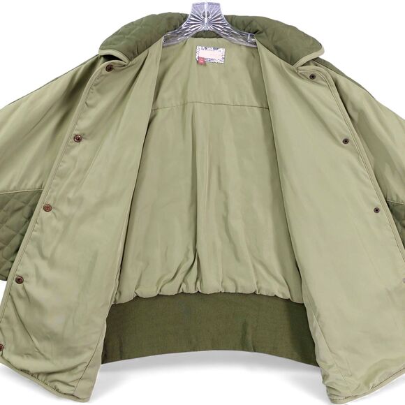 Anthropologie Pilcro Quilted Jacket Sz 1X Olive Green Oversized Cocoon Coat - Picture 11 of 14